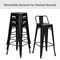 Set of 4 Metal Counter Height Dining Chairs with Low Back and Rubber Feet Suitable to Any Space
